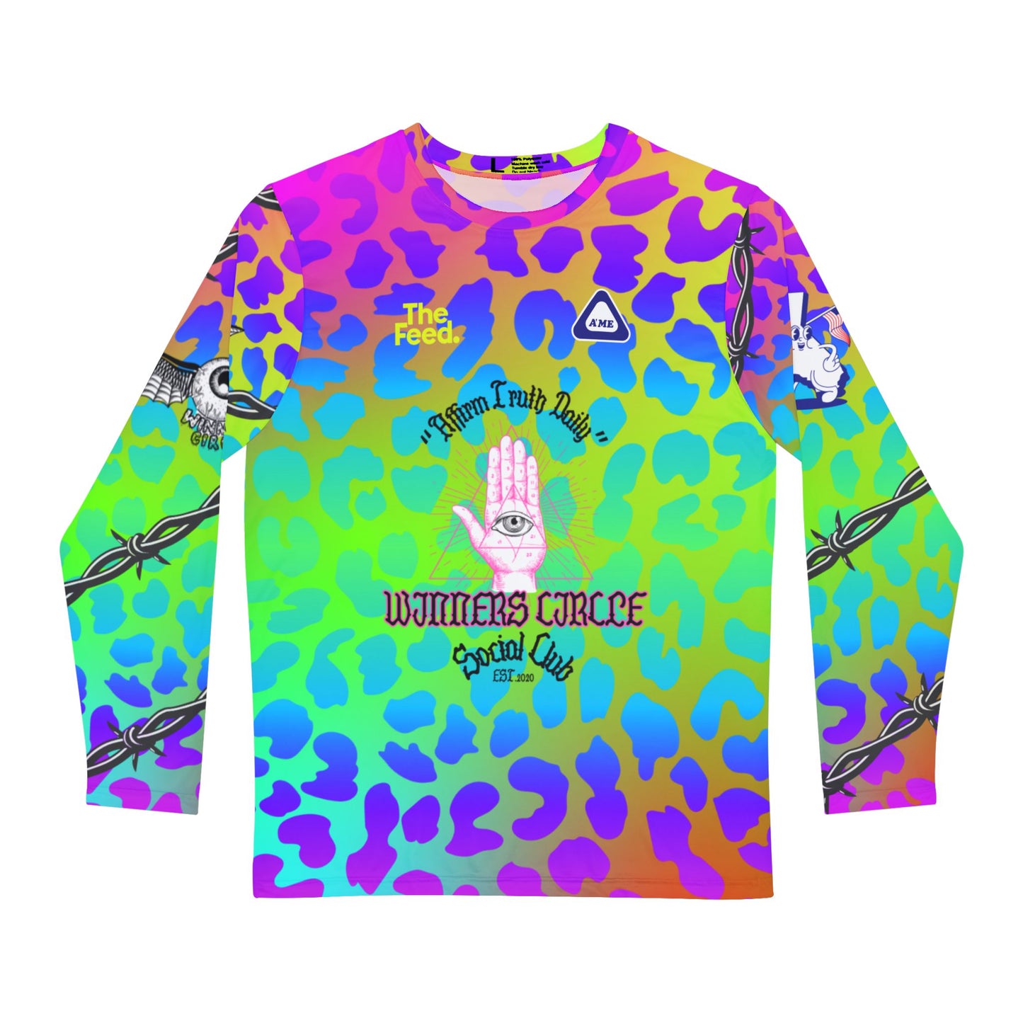 Colorful Abstract Long Sleeve Shirt - Positive Vibes for Relaxed Days